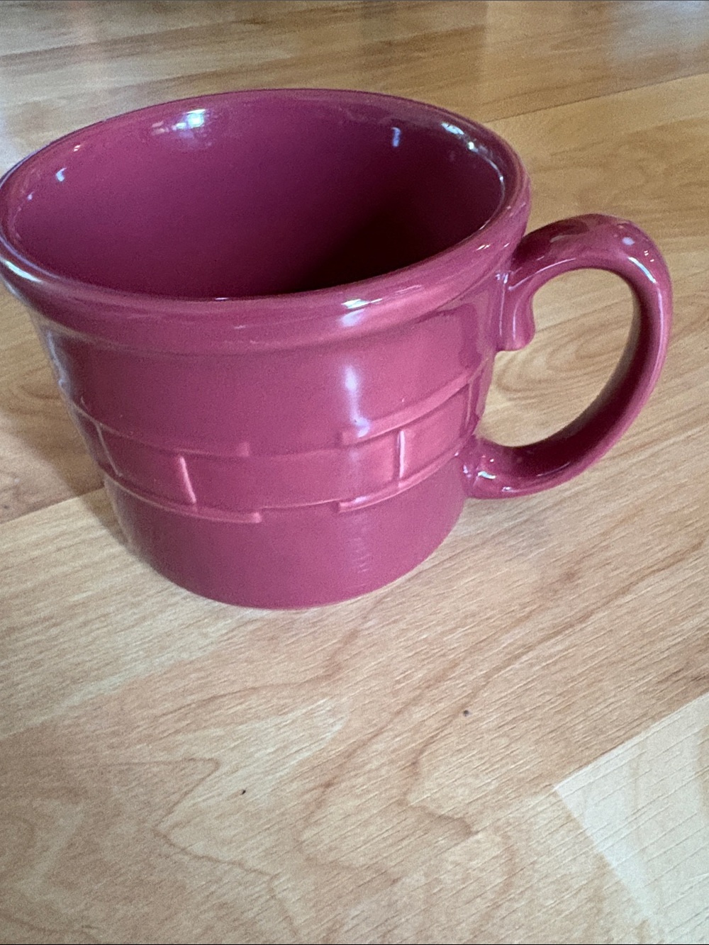 Longaberger Pottery Woven Traditions 18 Oz Paprika Maroon Souper Mug Cup Soup